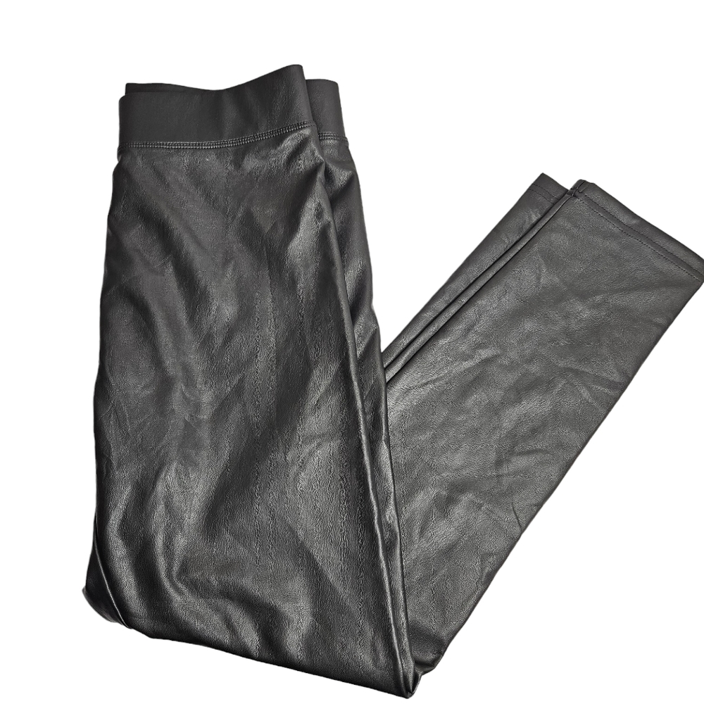 CI Sono Black Faux Leather Leggings Stretch Vegan Leather NWOT Ladies Size XL - Picture 1 of 11